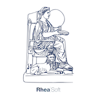 Rhea blå på hvid